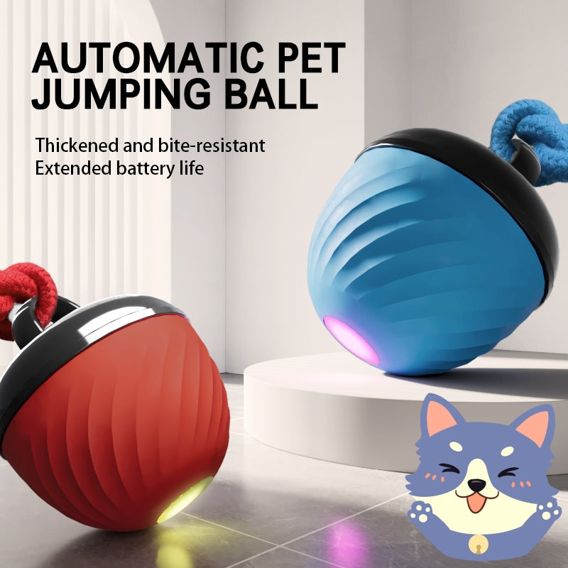 Smart Dog Chat Toy Ball Electronic Interactive Pet Toy Moving Ball Rope USB 3 Modes Automat