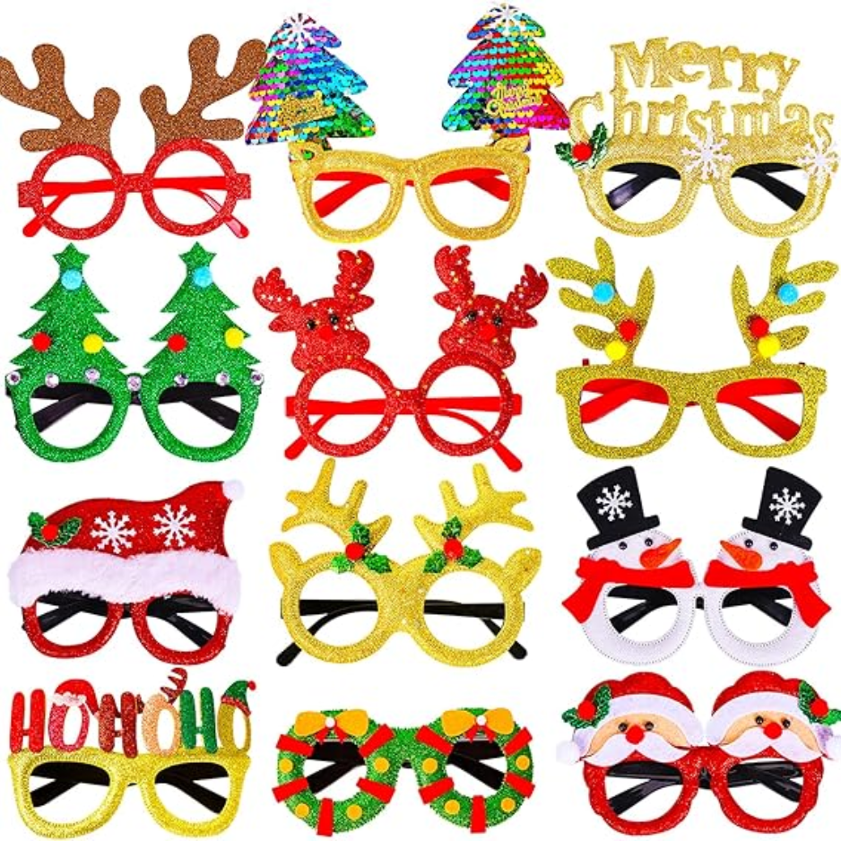 12Pcs Verres de Noël Accessoires Favoris de la fête pour les enfants