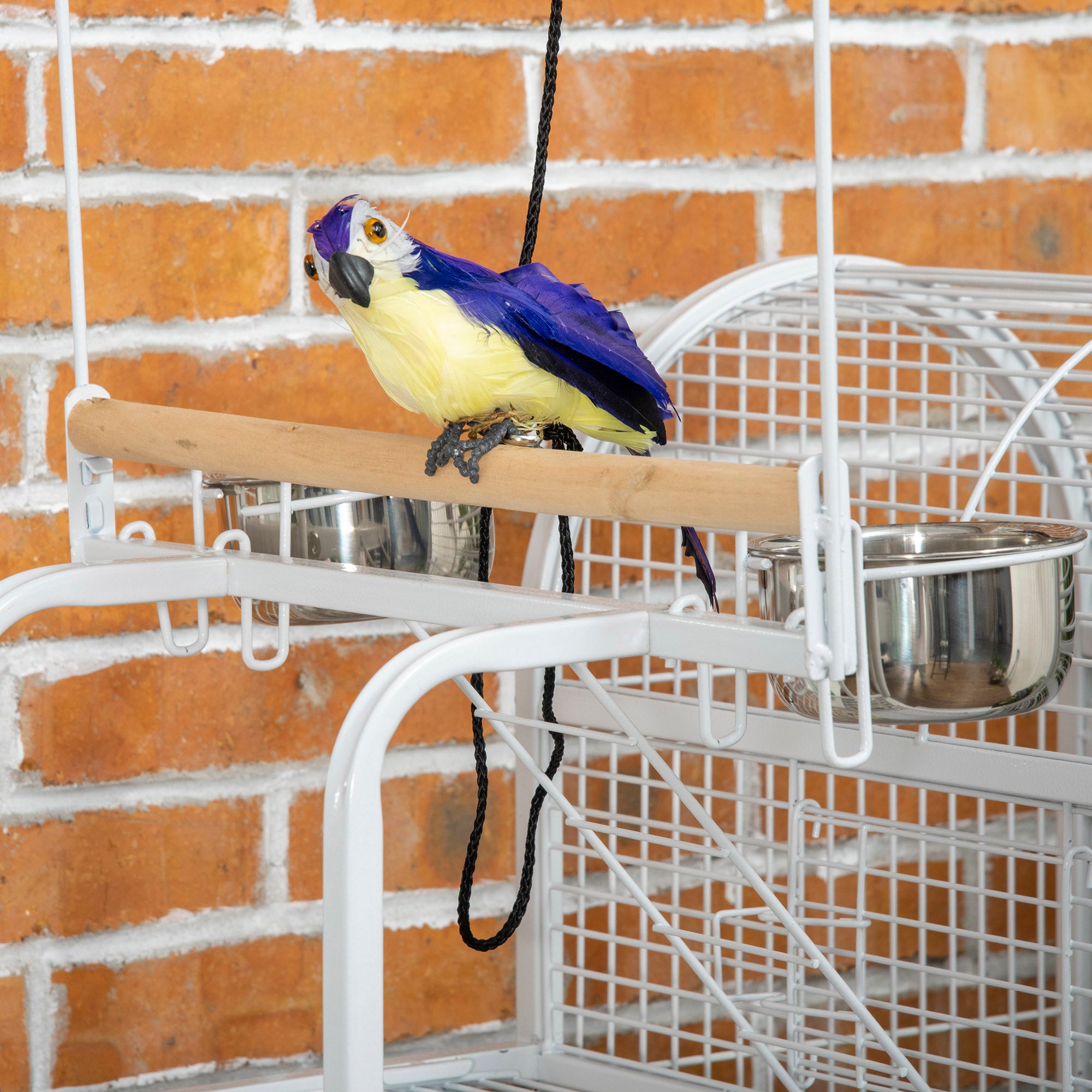 Cage grand perroquet de 55" avec crochet de jouets au-dessus de la perche d'oiseau supérieure