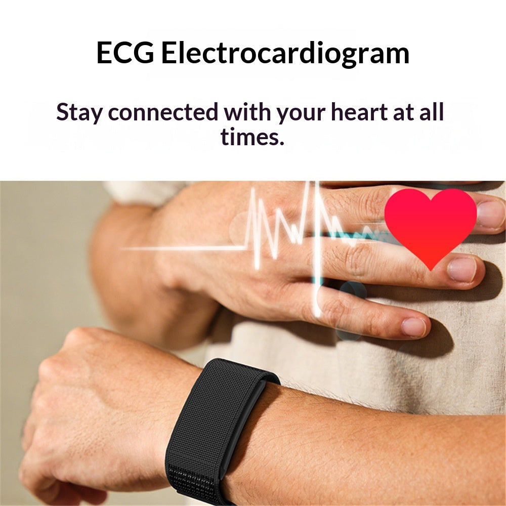 Bracelet sans écran ECG ECG Fréquence cardiaque Blood Oxygène Mesure de la température corporelle