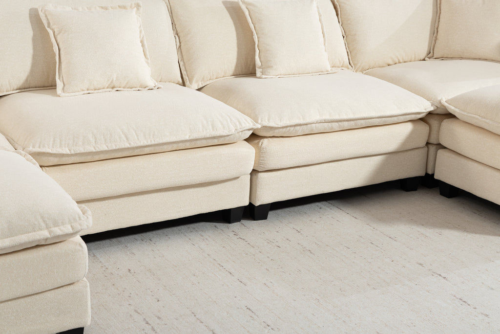 Moderne 4 places avec 2ottoman 149.61" Canapé sectionnel avec oreillers de taille