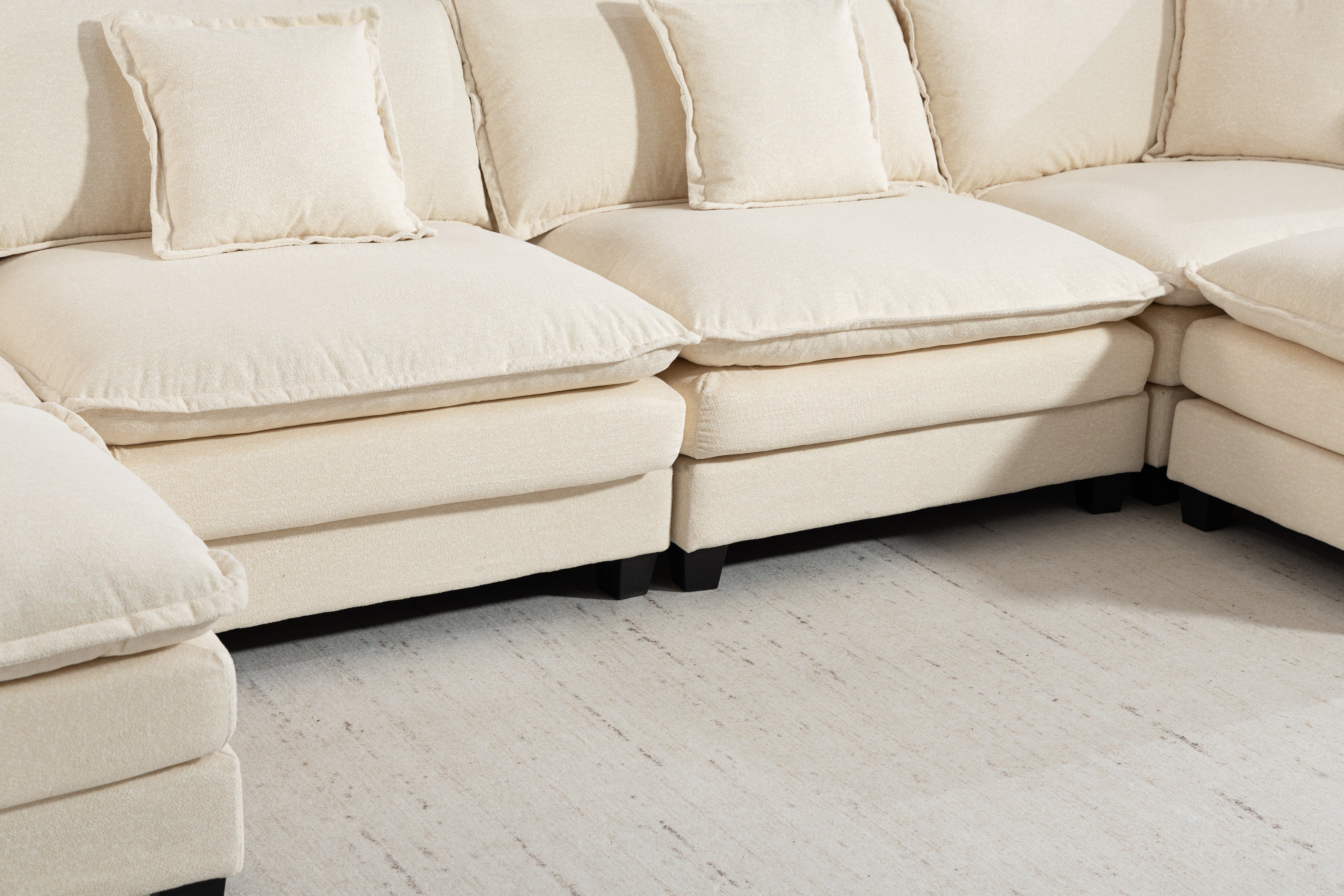 Moderne 4 places avec 2ottoman 149.61" Canapé sectionnel avec oreillers de taille