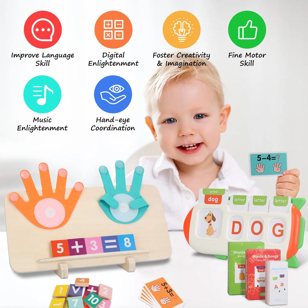 Parler des cartes Flash et du comptage des doigts Math Board Interactive Learning Toys for Kids Aged