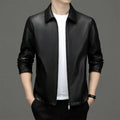 Veste en cuir véritable écologique Lapel Veste en cuir véritable Hommes