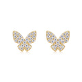 S925 Boucles d'oreilles à papillon plaqué argent sterling