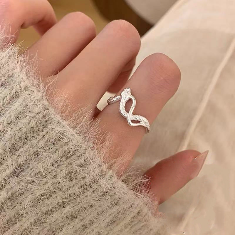 925 Argent Sterling Irrégulier Anneau Géométrique Femme Année Niche Design Sens Mode P