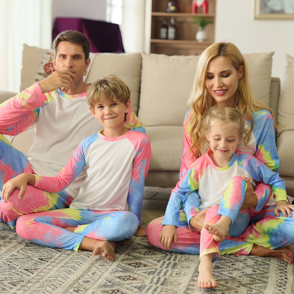 Christmas Tie-Dye Long-Sleeve Pajama Set