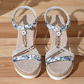 Chic Platform Casual Beach Sandales romaines avec paillettes élastiques