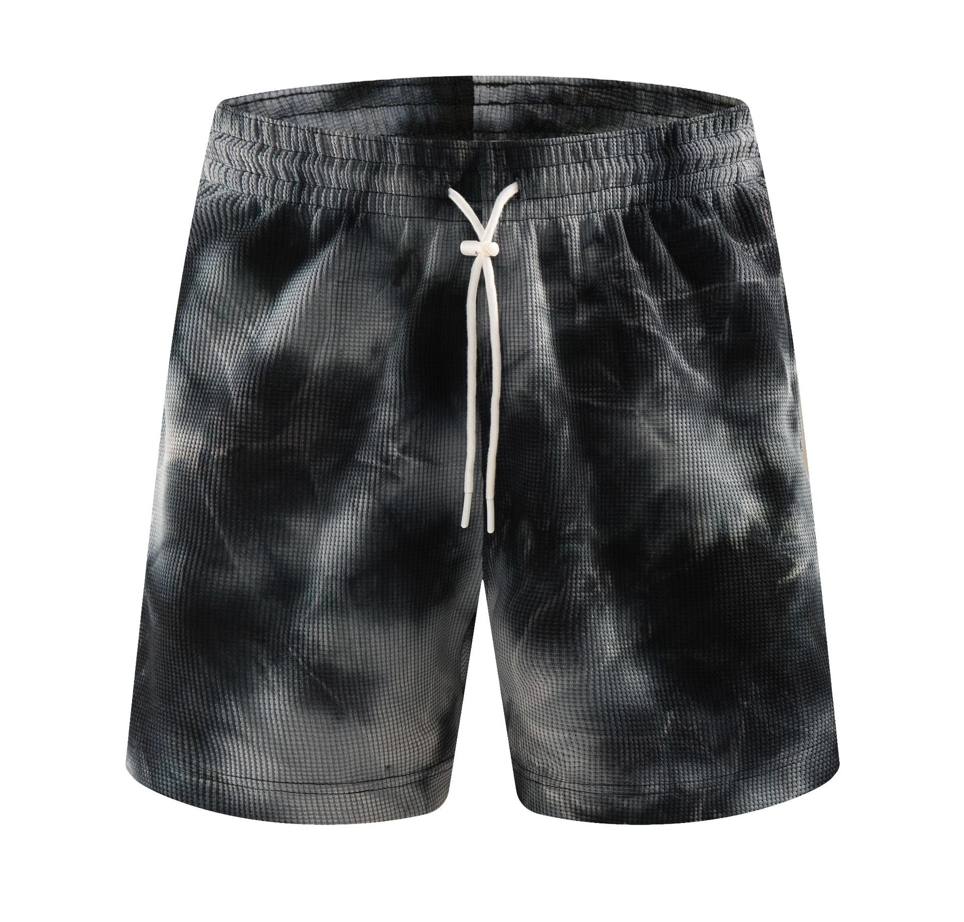 Tie-dye Waffle-Weave American-Style Hommes Short de course