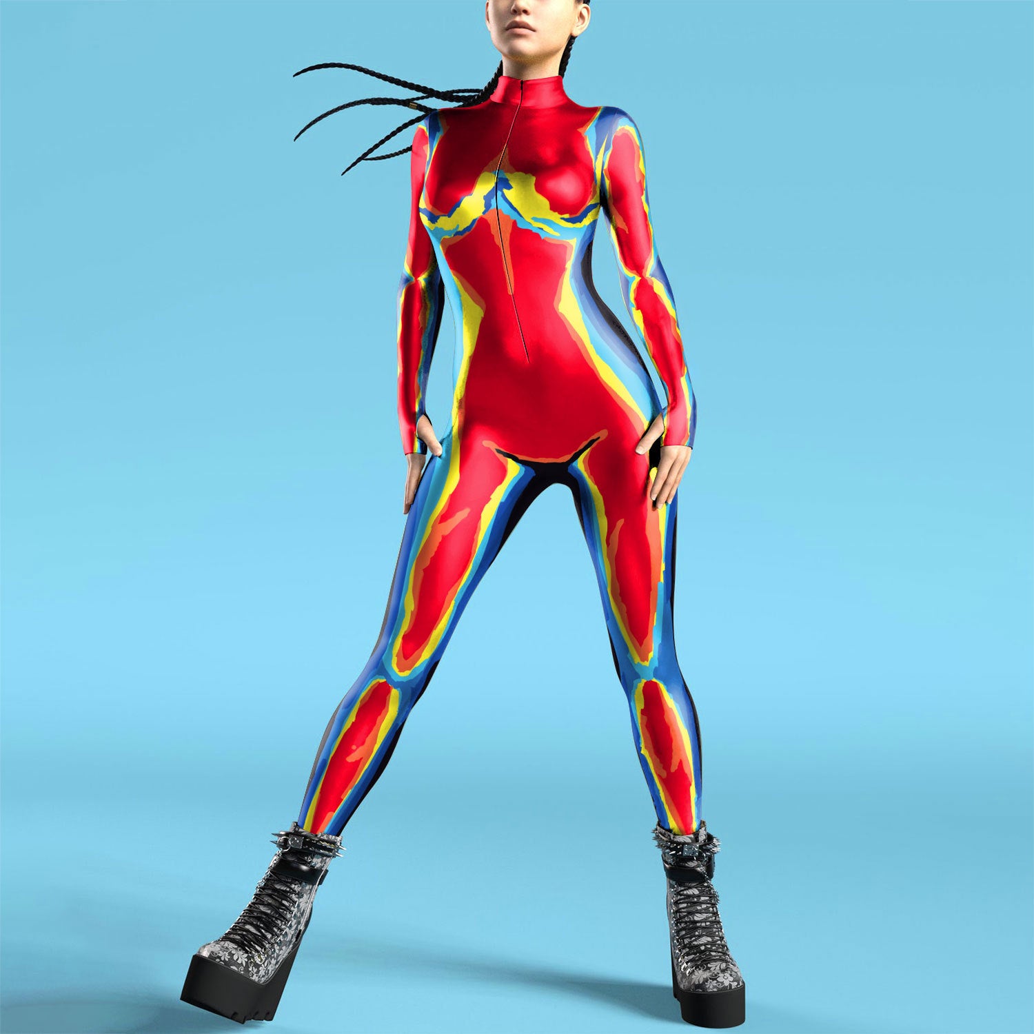 Costume de saut à main numérique imprimé 3D