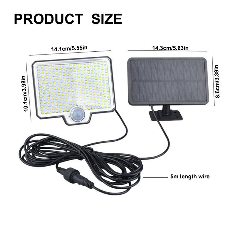 2-Pack Capteur de mouvement solaire Projecteurs extérieurs 2600 Lumens