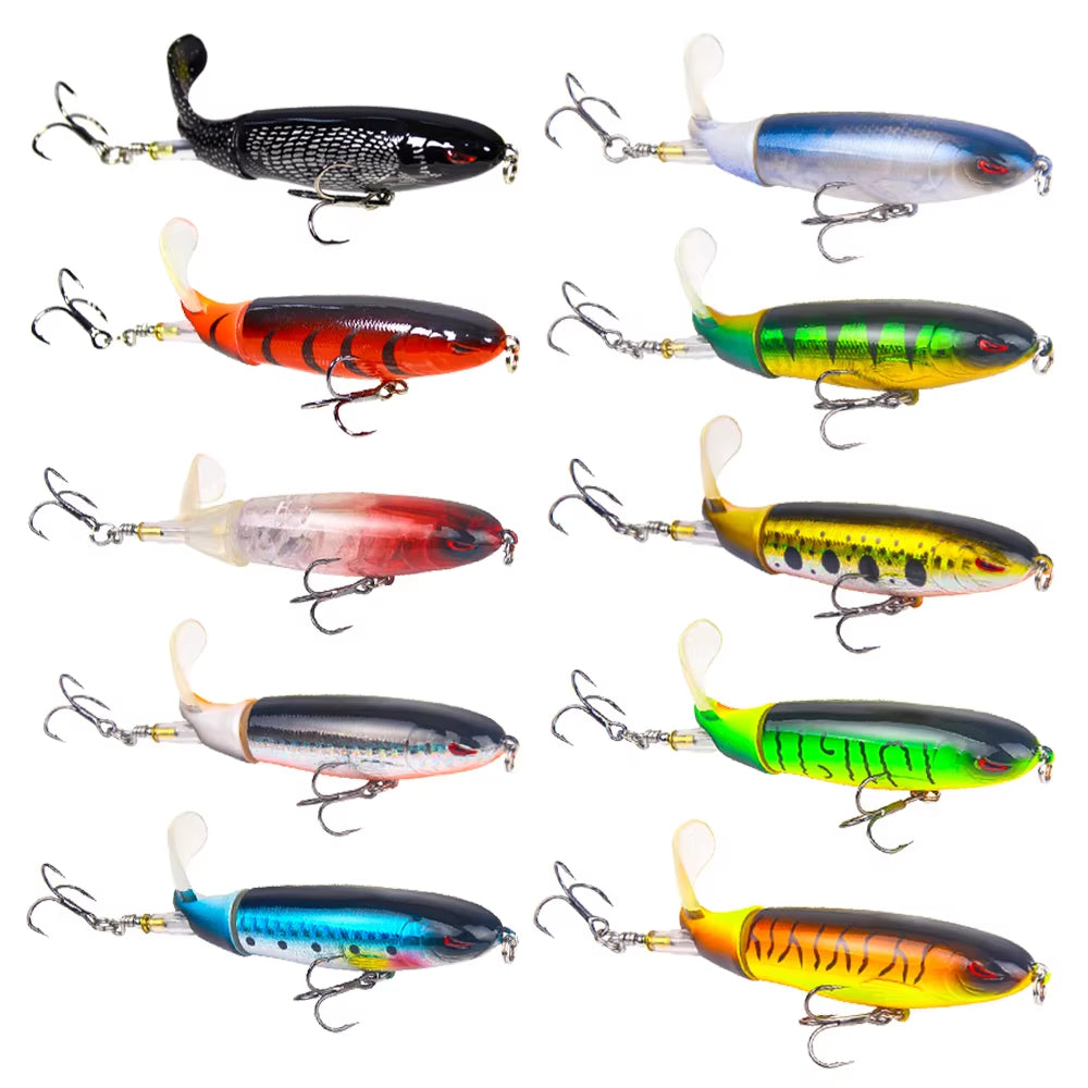 20pcs 1set 13g 35g Lures de pêche Topwater Ensemble de 20 poppers avec yeux 3D ABS plastique H