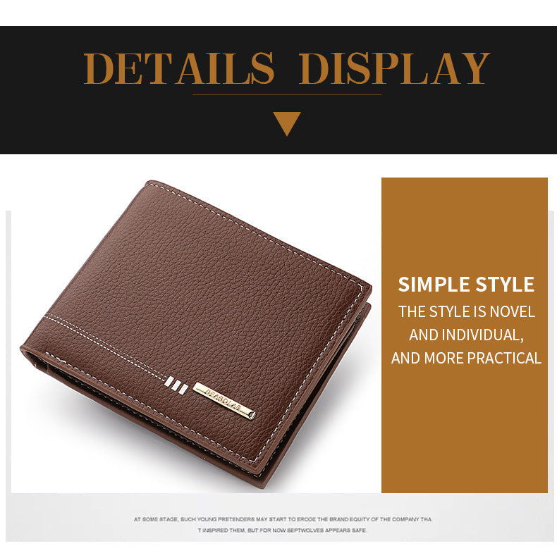 Multi-fonctionnel Fentes de cartes multiples Retro Portefeuille Court Homme