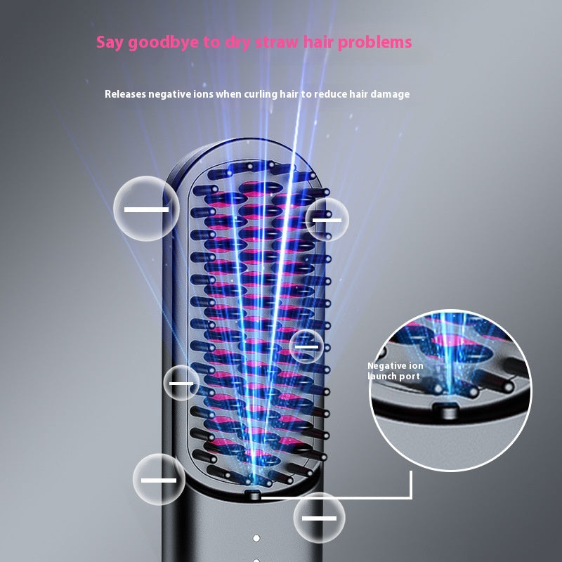 La maison des femmes Anion sans fil cheveux portatifs curler et lightener Comb électrique à double usage