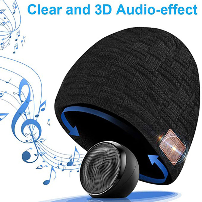 Binaural Music Call Stereo Warmth Chapeau d'écoute Bluetooth amovible et lavable