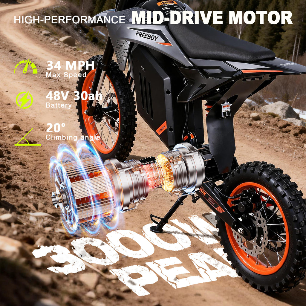 Y88 14 pouces Roue hors route moto électrique avec moteur de puissance 3000W