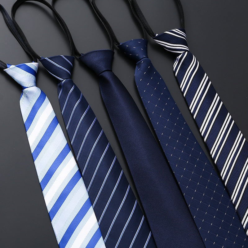 Mens Business Tie Zipper formel avec bandes bleues
