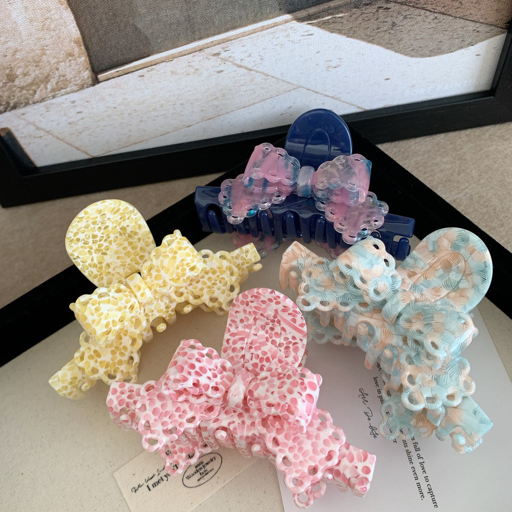 Acétate Dentelle Bow Barrettes Sweet Temperament Girl