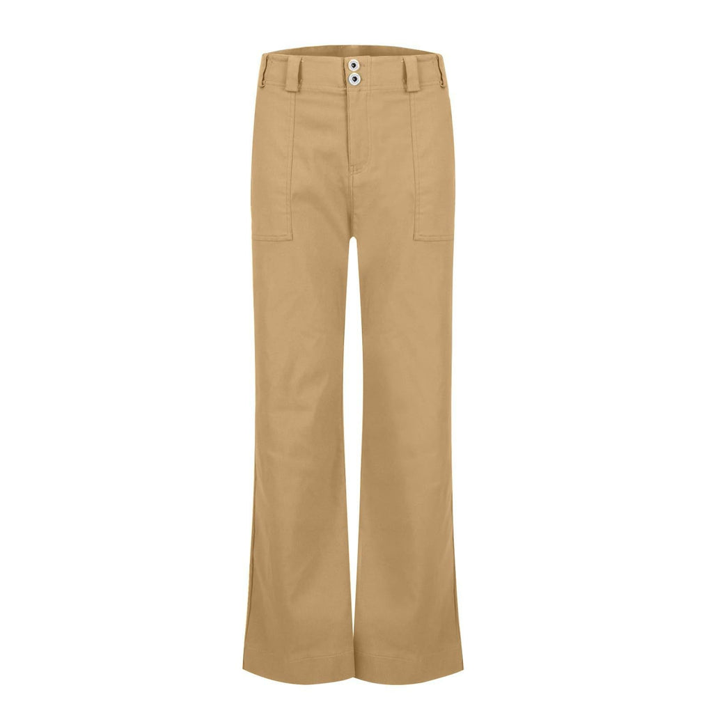 Pantalon de coton à lames élastiques en poche pour femmes à vente chaude