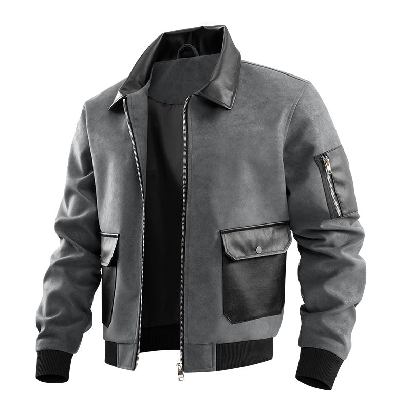 Homme Patchwork Texture Lapel Veste