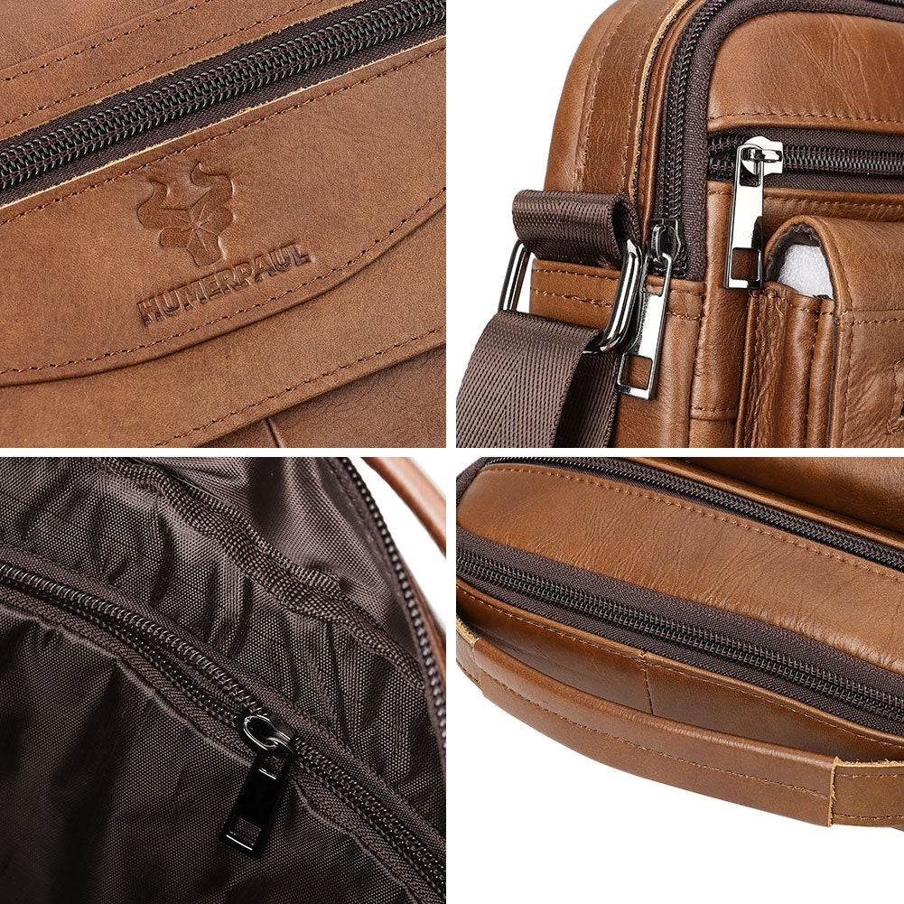Sac à dos pour hommes occasionnels en cuir de vache plein grain