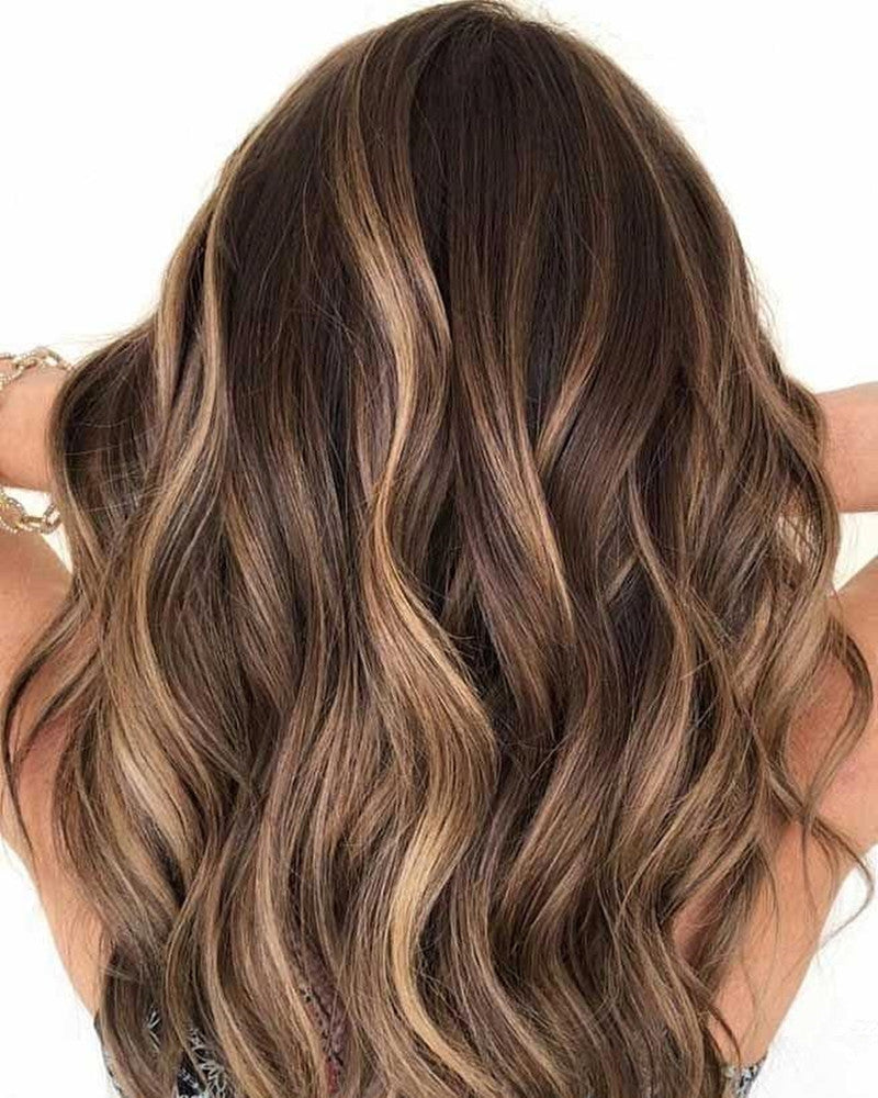 Cheveux dorés longs bouclés en fibre chimique