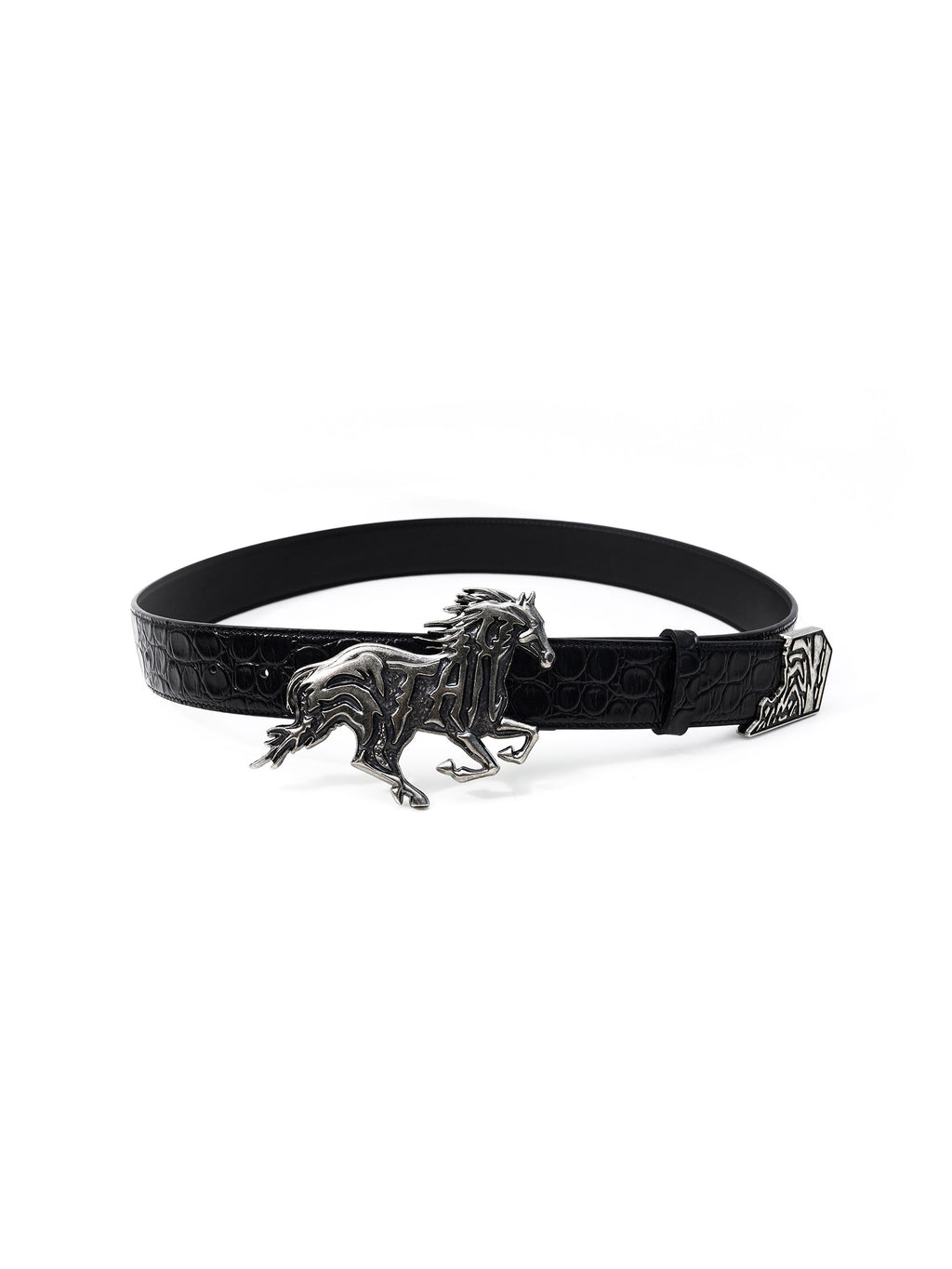 Ceinture en cuir embossée texturée