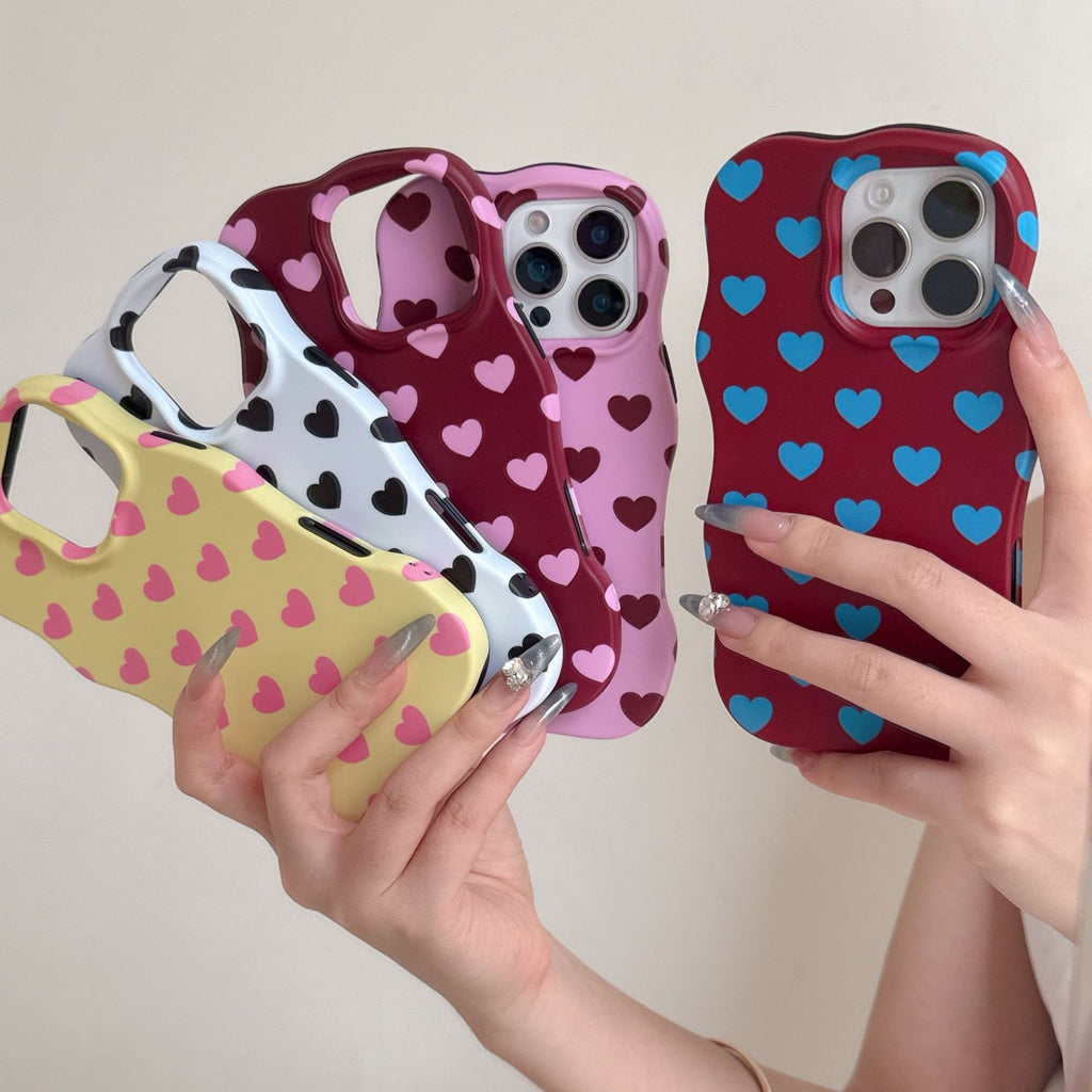 Plein écran Little Heart Matte Wave Phone Case