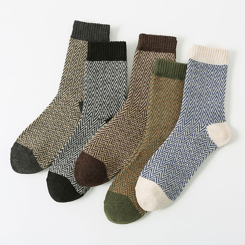 Chaussettes en laine carrée rétro