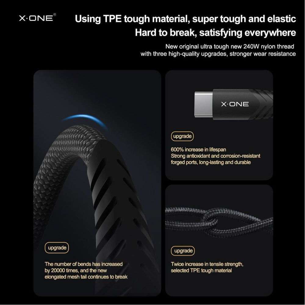 Câbles de recharge rapide de type C double 240W