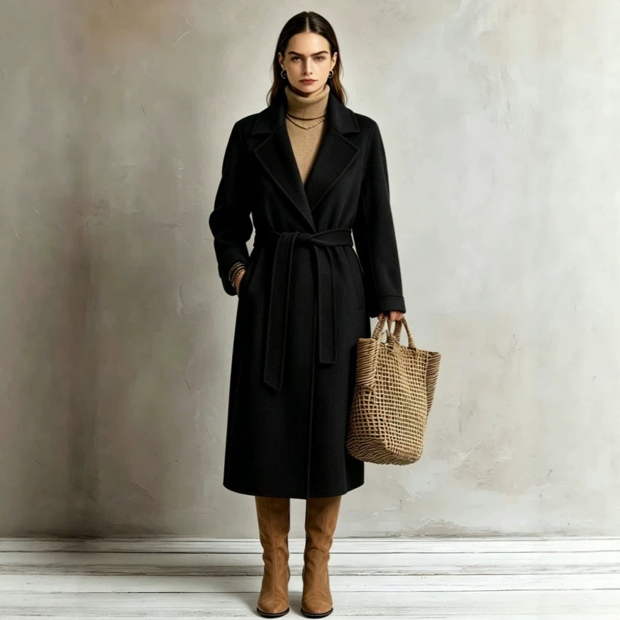 Les femmes Élégantes Long Lapel Coat Pour Casual et Comute Wear