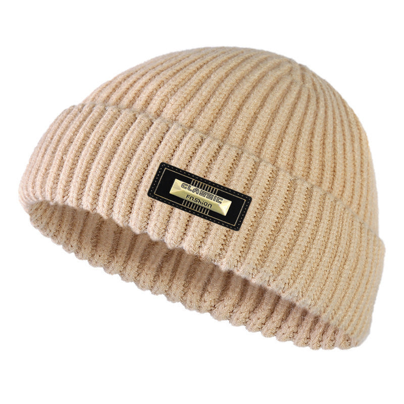 Chapeau à mailles chaudes à double couche en laine mode