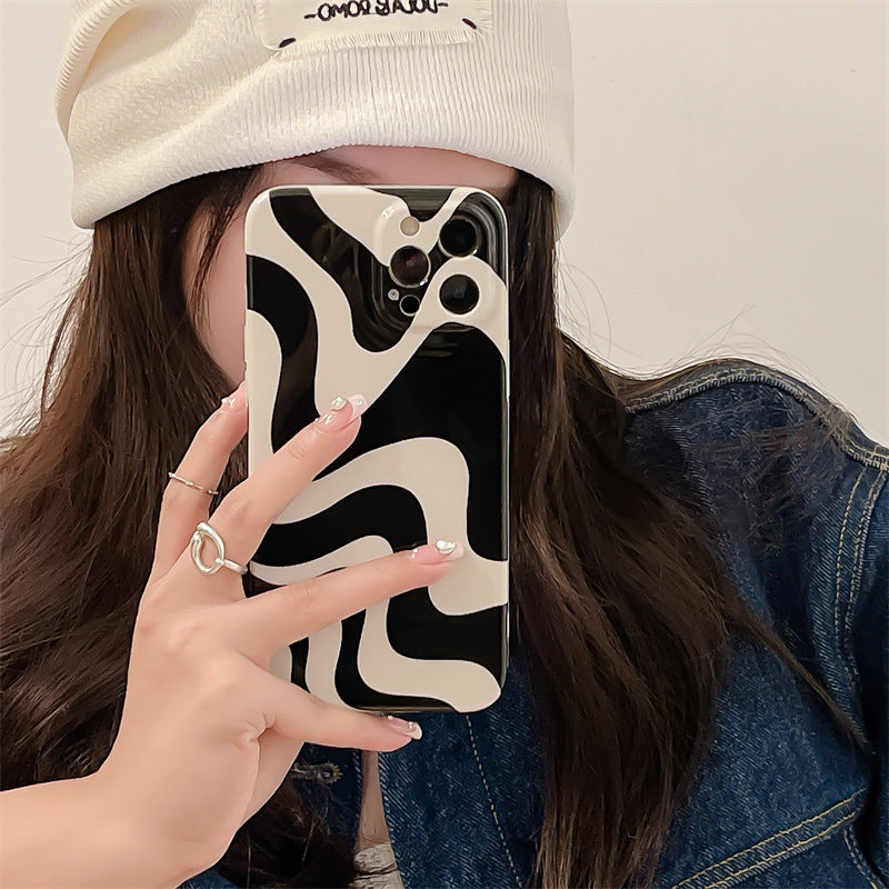 Etui de téléphone blanc et noir