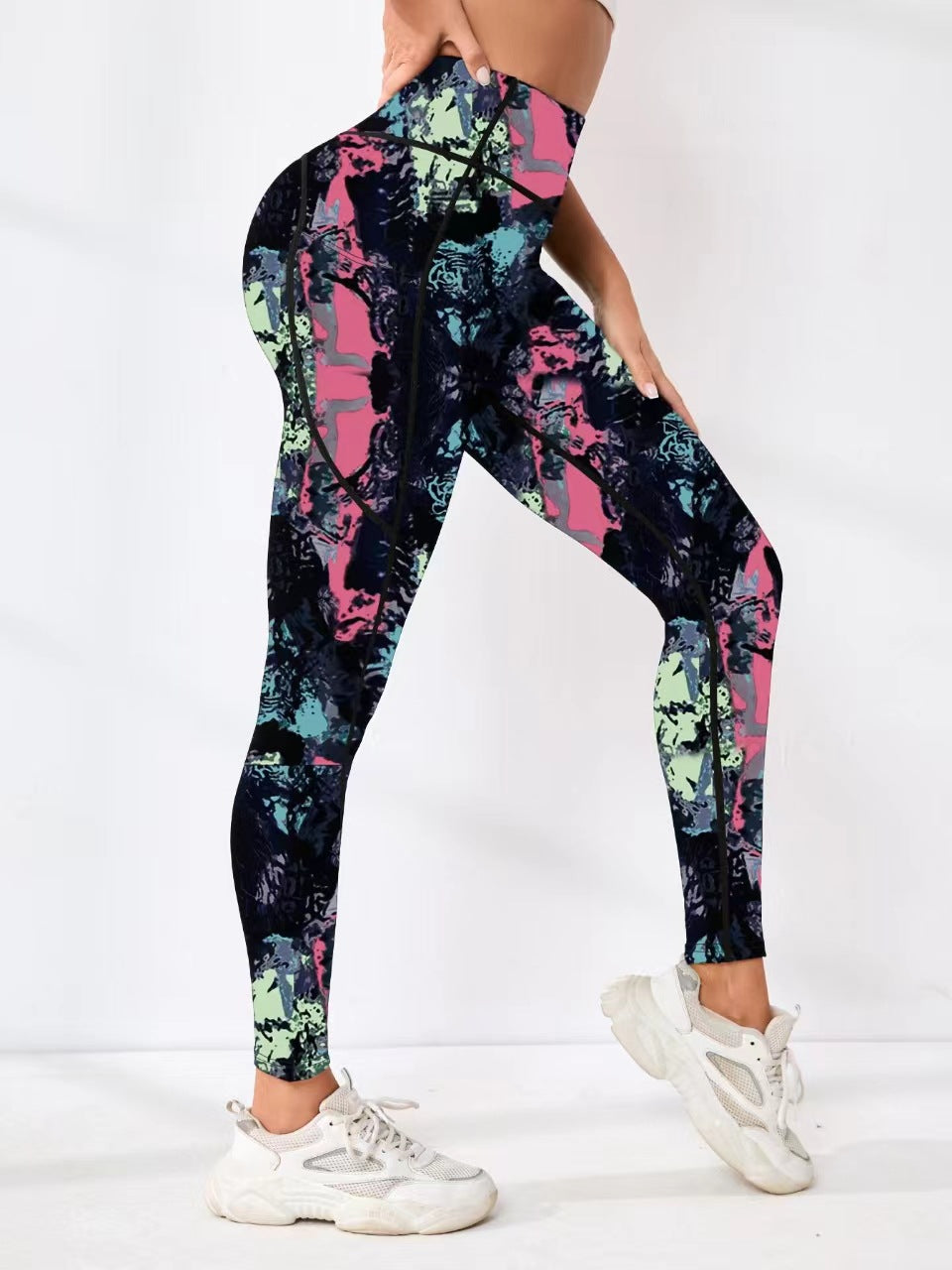 Pantalon de yoga Leggings haute vitesse de vente chaude Fitness Européen et américain impression numérique B