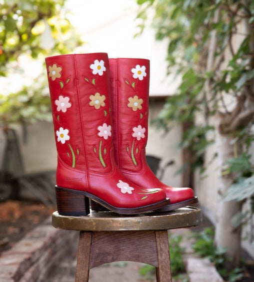 Bottes de denim élégantes à talons hauts