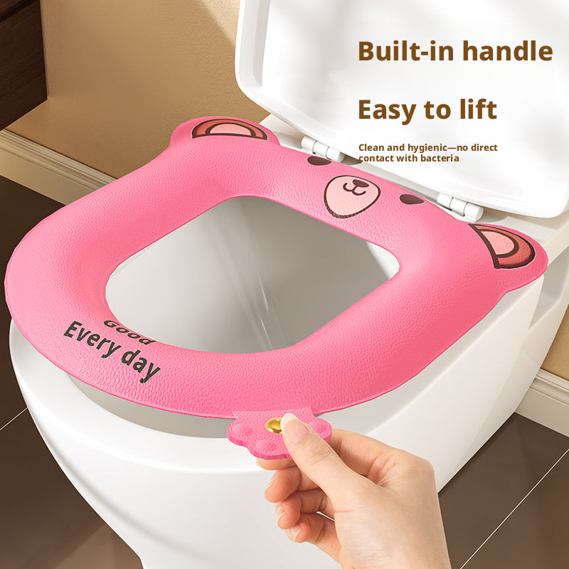 Bear Toilet Seat-Rose Red-EVA-1 Piece