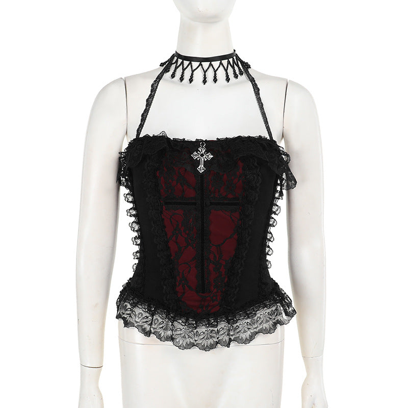 Haut de réservoir polyvalent de style gothique Halloween Chic et sexy