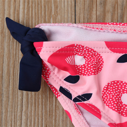 Fashionable simple mignon filles combinaison de maillot de bain fractionné