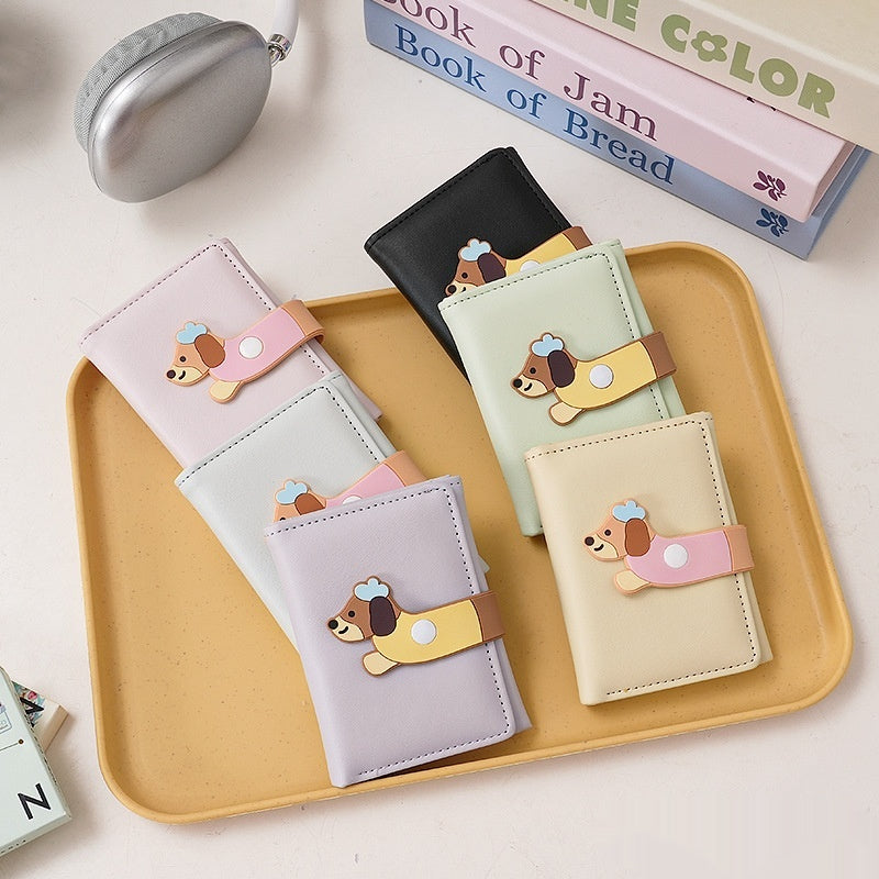 Fille Coeur Cartoon Mignon Illustration Étudiant Mini Court Portefeuille