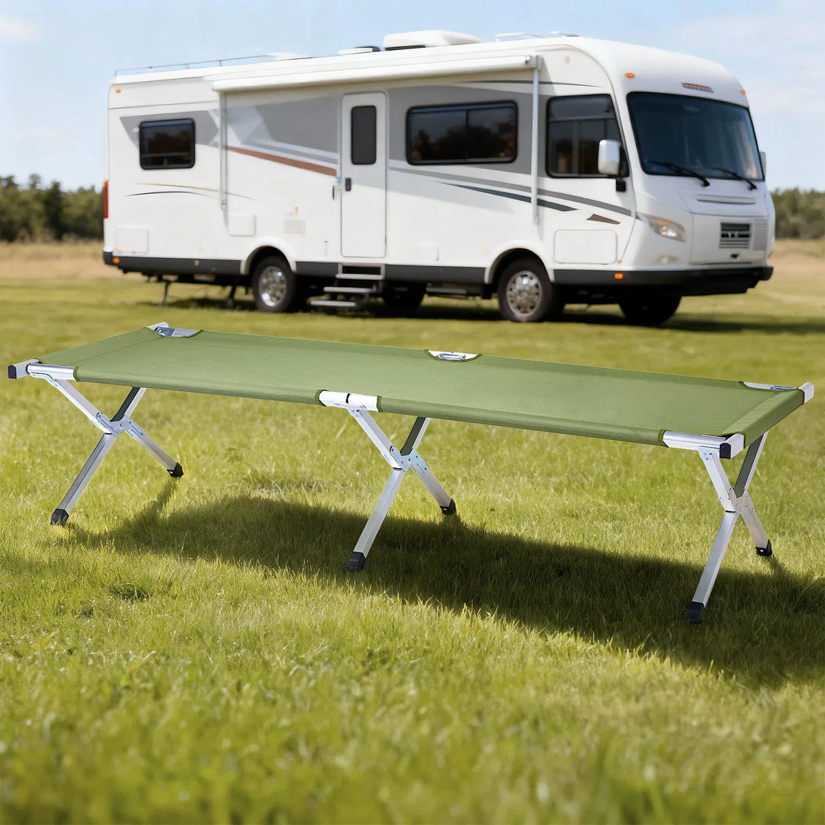 [Ancien code : 27860141]RHB-03A Lit de camping pliable portable avec sac de transport Army Green