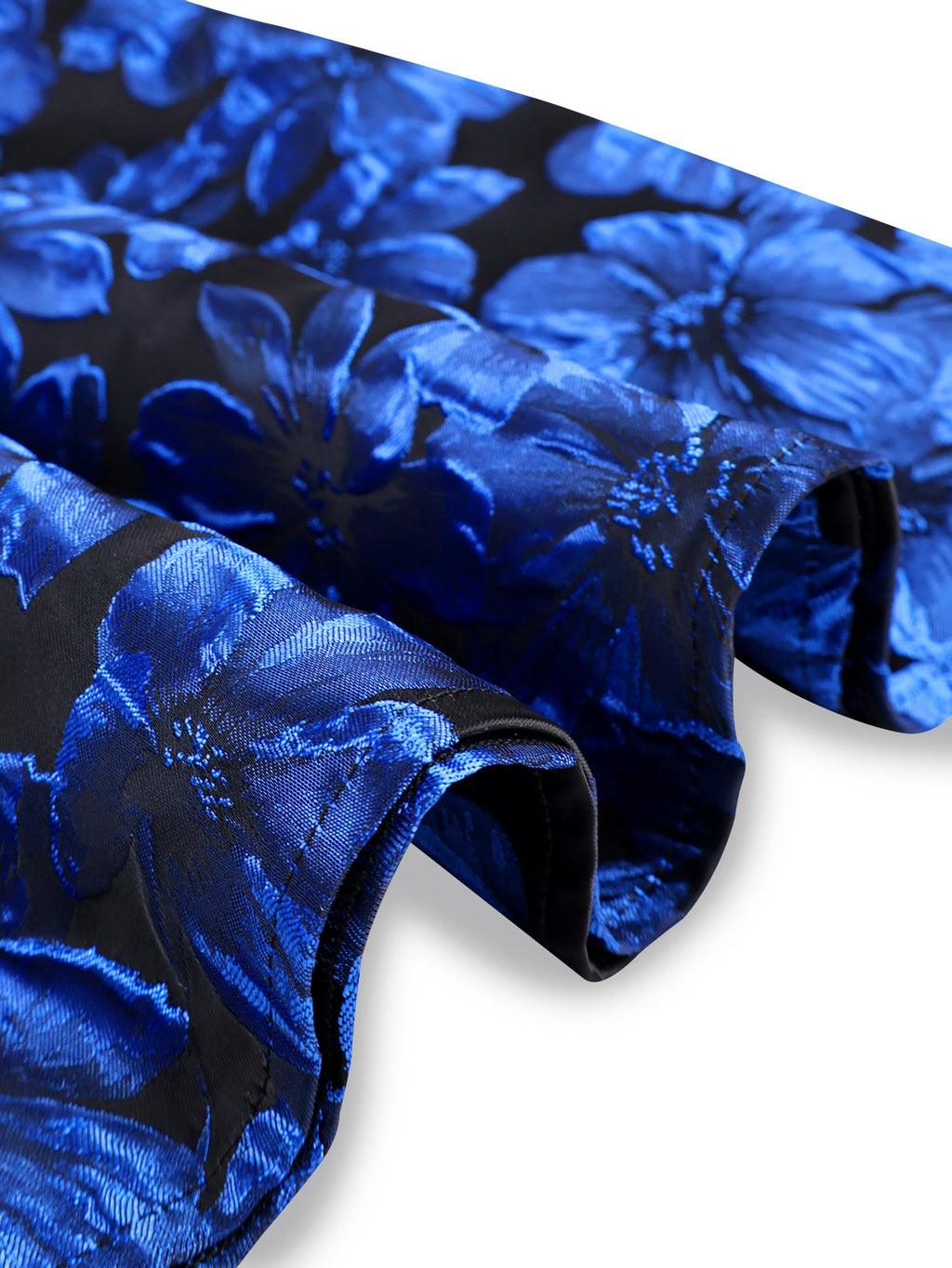 Jupe en Maxi plissée de jacquard bleu royal à haute hauteur