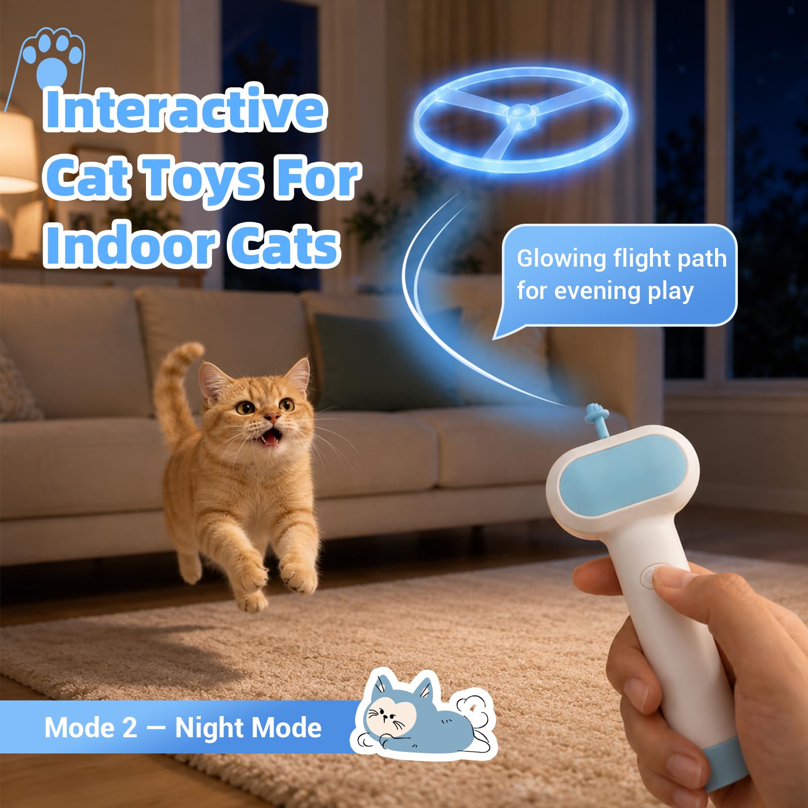 Jouet de récupération de chat avec lanceur de disque volant