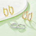 S925 Argent Sterling 24pcs Moissanite Huggie Boucles d'oreilles pour femmes 16mm plaqué platine