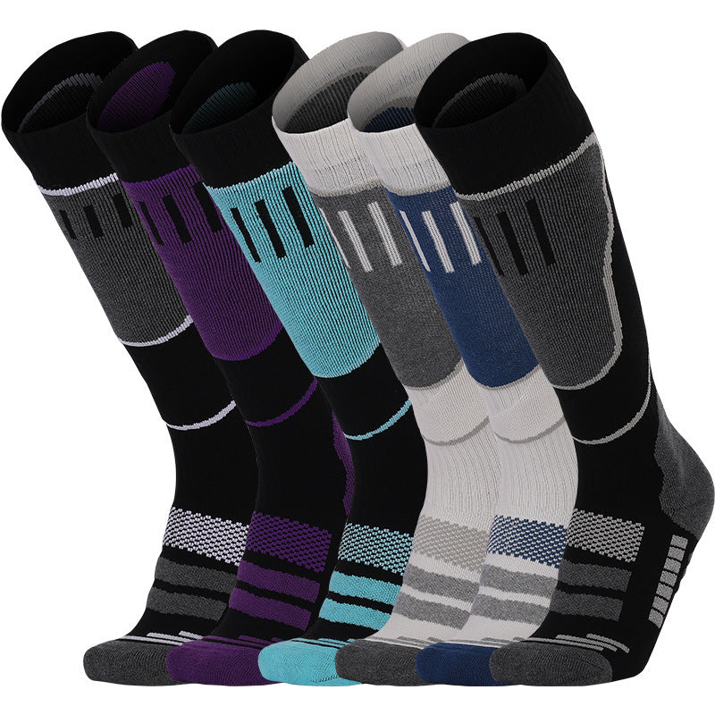 Chaussettes athlétiques pour homme à haut tube de ski chaud