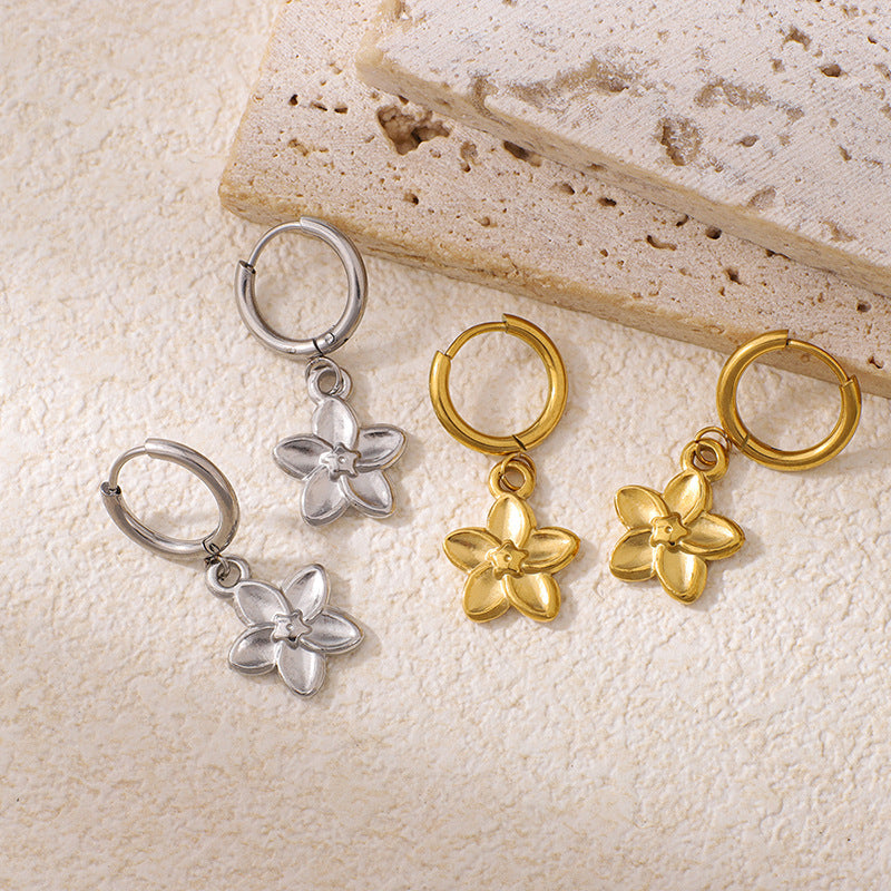 Boucles d'oreilles en acier inoxydable de luxe européen et américain pour femmes