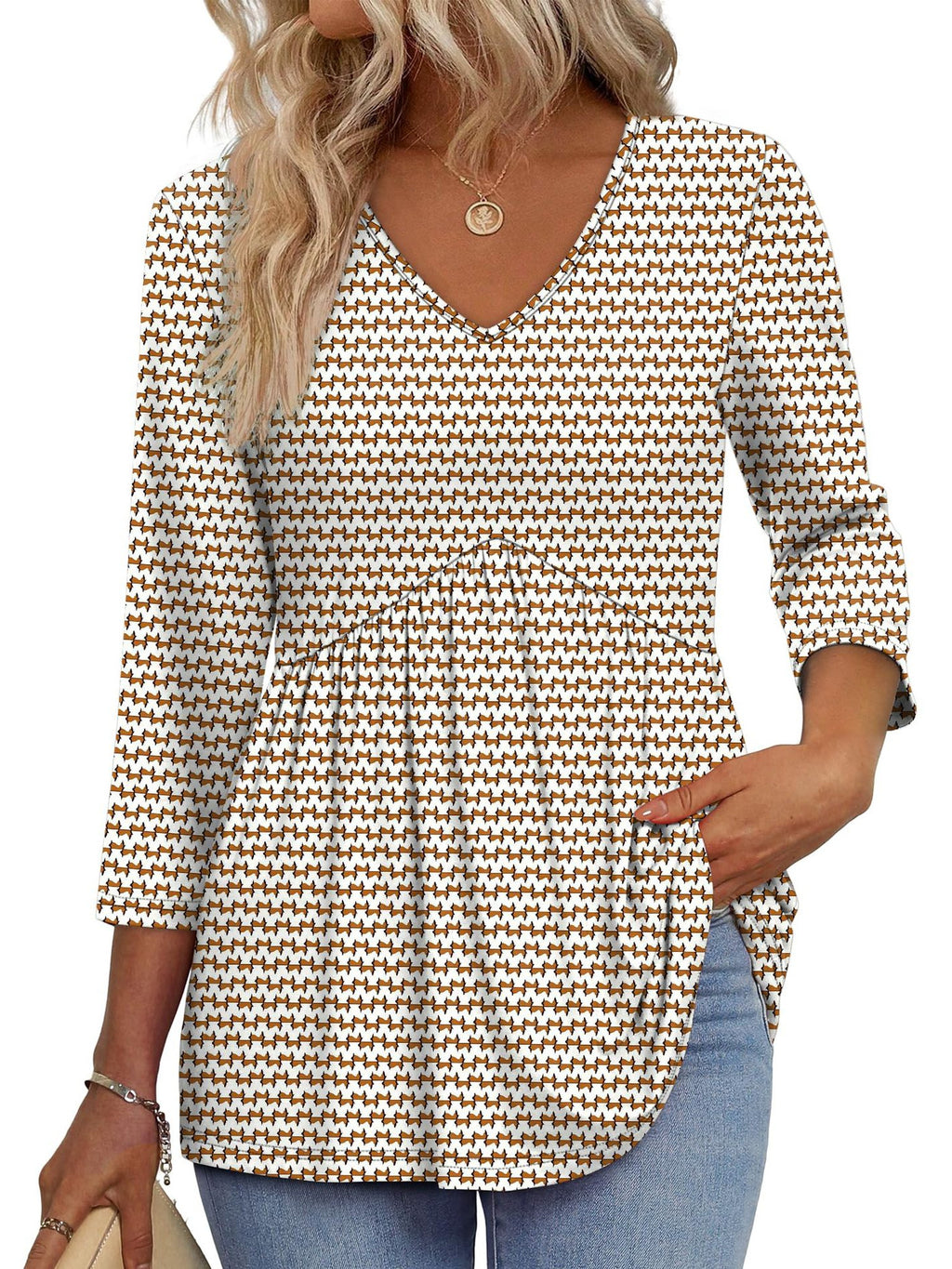Elegant Casual and Fashionable V-neck Women's Top
