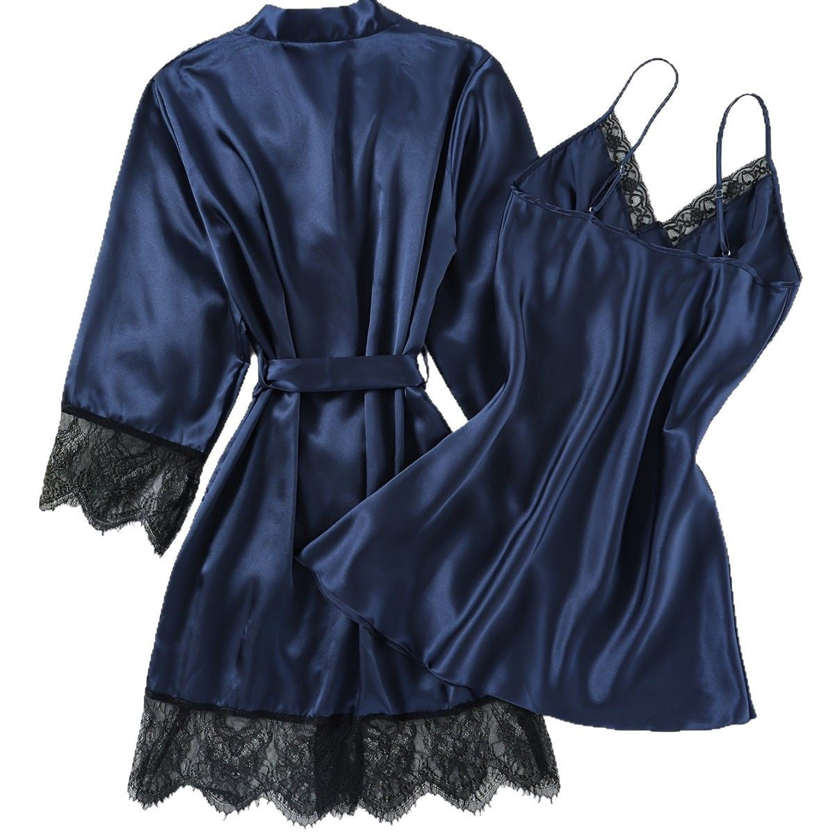 Womens Four-Season Home Porte une robe de nuit avec un ensemble de robes de nuit 2 pièces