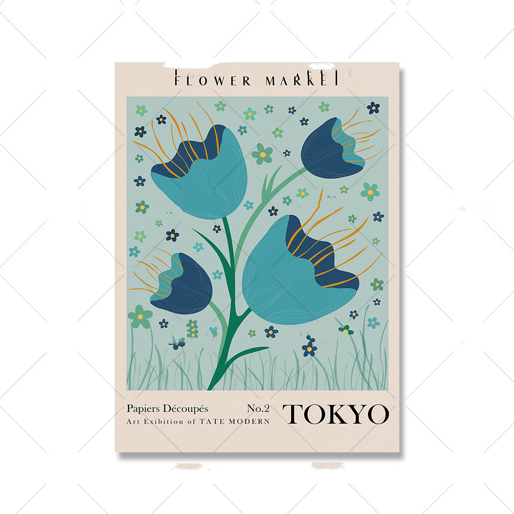 Floral Vintage Poster Canvas Imprimer Mural