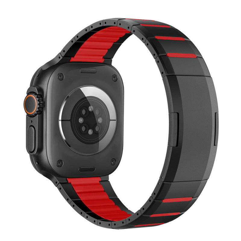 Montre Bande en acier inoxydable Sports Wristband Courbé deux tons