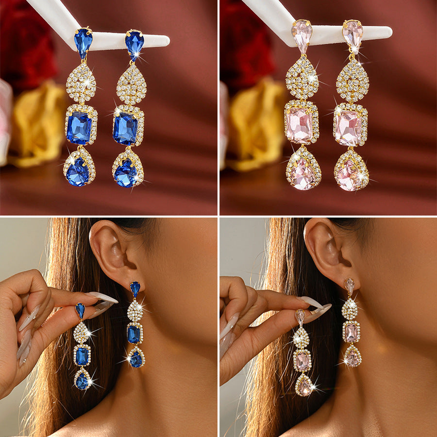 Boucles d'oreilles en cristal haut de gamme pour femmes
